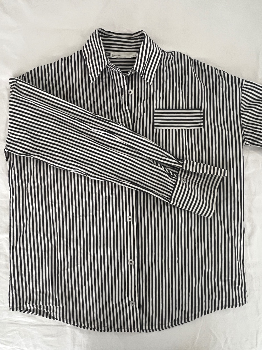 Oak + Fort Cotton Poplin Striped Shirt - Size XXS